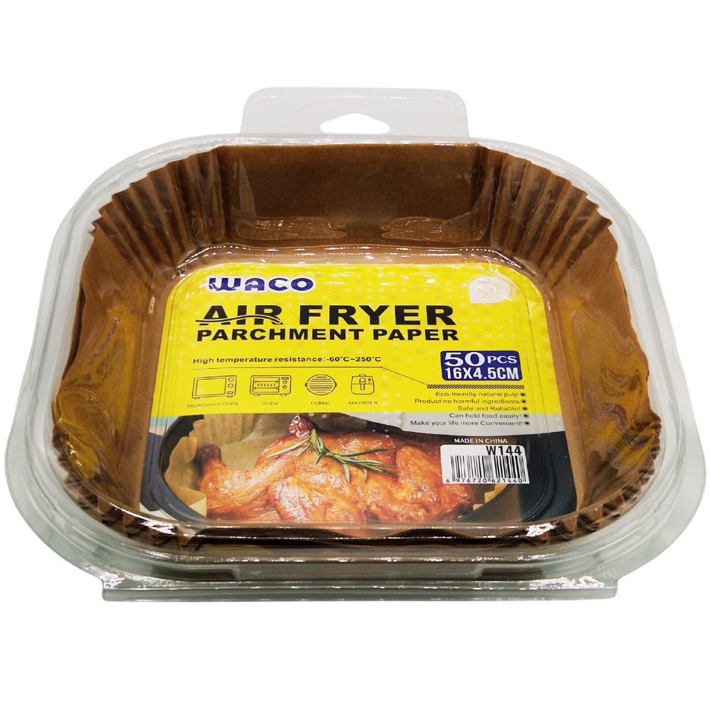 Papier Cuisson Airfryer Waco Carré – 50 pcs (16 x 4,5 cm)