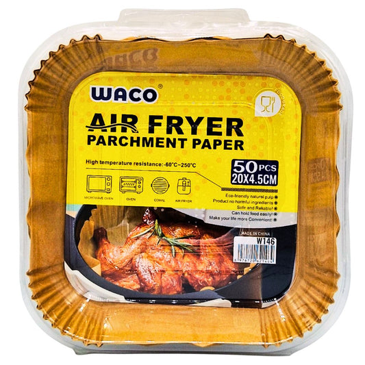 Papier Cuisson Airfryer Waco Carré – 50 pcs (20 x 4,5 cm)
