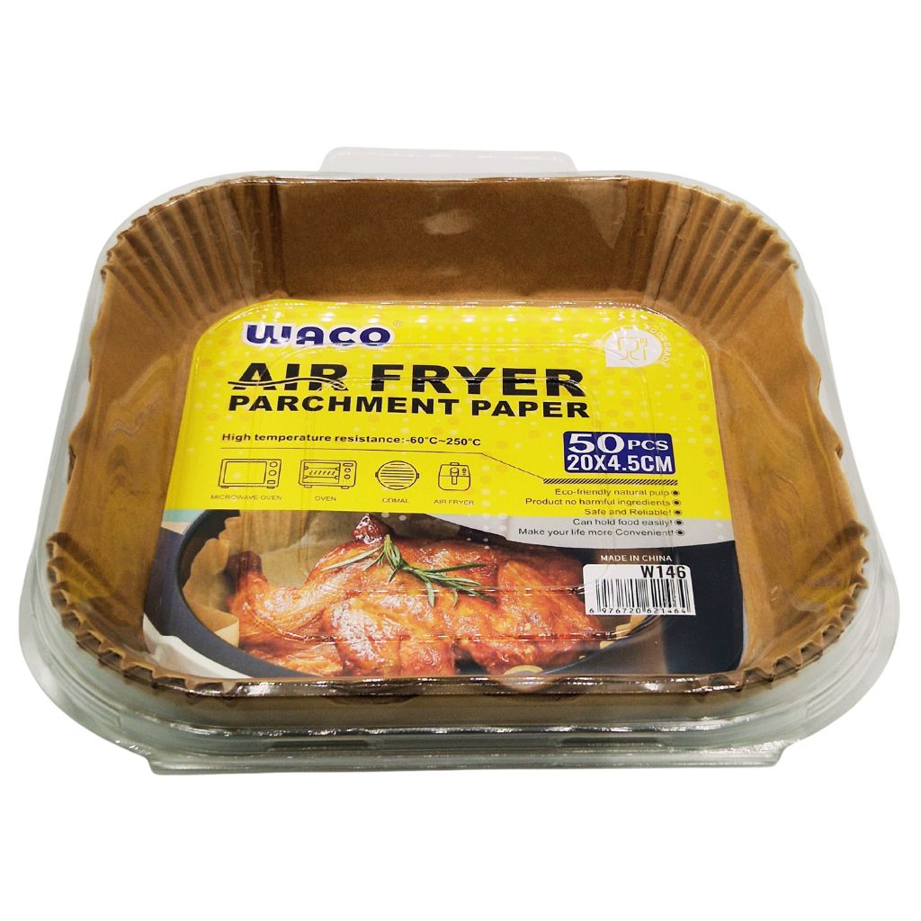 Papier Cuisson Airfryer Waco Carré – 50 pcs (20 x 4,5 cm)