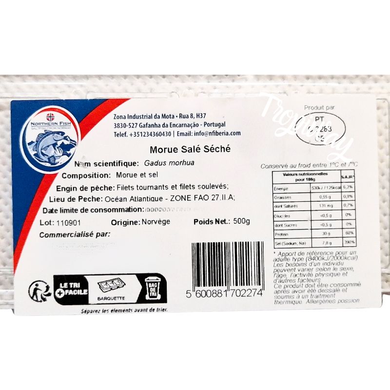 Poisson Morue Salé Séché 500g - Saveur Marine Pratique | Panier Express