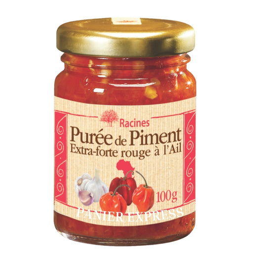 Purée de Piment Extra-Forte Rouge à l'Ail Racines 100g - Sauce Épicée et Savoureuse