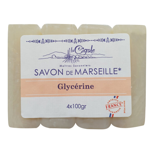 Savon de Marseille solide à la glycérine LA CIGALE 4x100g