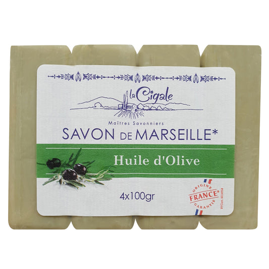Savon de Marseille solide à l’huile d’olive LA CIGALE 4x100g