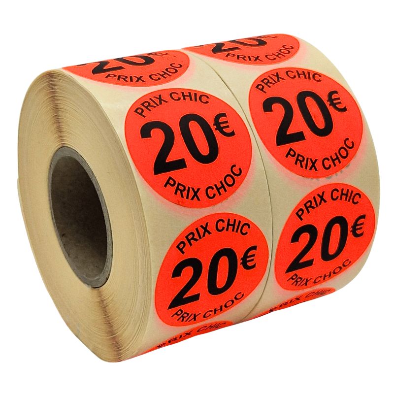 Stickers Promotionnels Adhésifs | Autocollant Soldes | Rouleau de 2000 Étiquettes | Prix Choc 20€