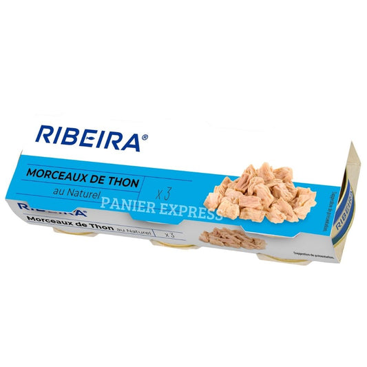 Thon en Morceaux au Naturel - 3 x 80g Ribeira